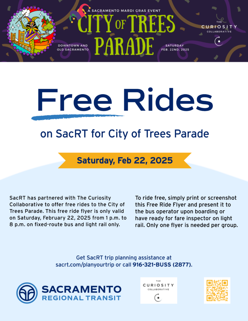 City of Trees Parade Feb 22, 2025 Free Ride Flyer