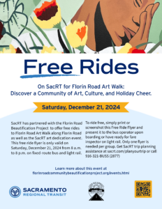 Florin Road Art Walk Dec 21 Free Rider Flyer