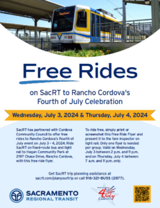 Rancho Cordovas fourth of july celebration free ride flyer