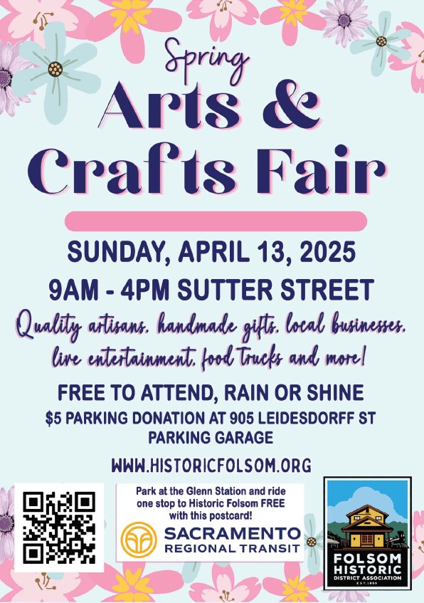 Spring Arts and Crafts Fair Free Ride Flyer April 2025